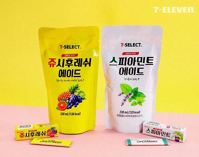 세븐셀렉트 PB 파우치음료 2종. [사진=세븐일레븐]