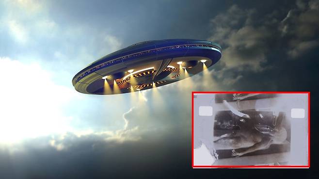 사진 오른쪽 아래는 1947년 미국 로즈웰에 등장했다고 꾸준히 주장돼 온 외계인의 부검 모습 일부