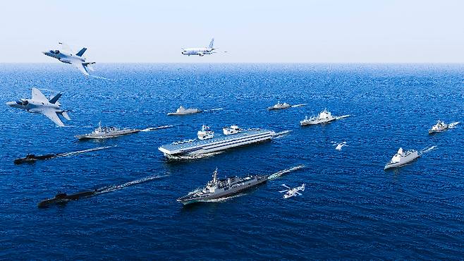 경항공모함 전투단 개념도. 해군 제공