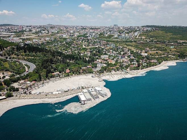 '바다의 콧물'이라 불리는 하얀 점액이 아름다운 바다 마르마라해를 덮고 있다. 신회=연합뉴스