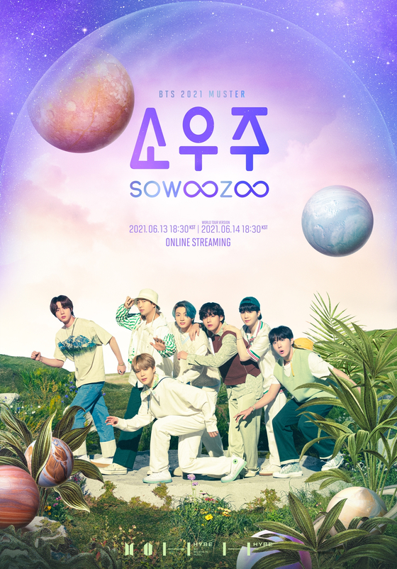 The poster for BTS's upcoming virtual fan event ″BTS 2021 Muster Sowoozoo [BIG HIT MUSIC]