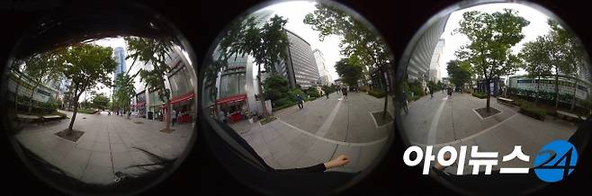 전·후방 3채널로 촬영되는데, 화각이 넓어 사각지대 없이 촬영이 가능해 보였다. [사진=서민지 기자]