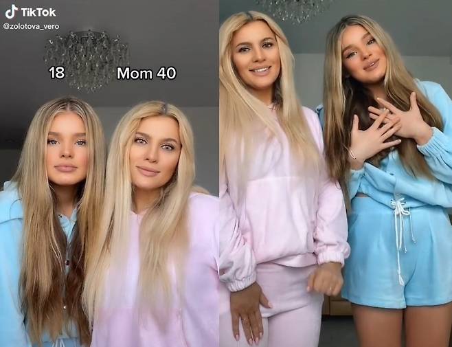 베로니카는 자신은 18살이고 엄마는 40살이라고 밝혔다. (틱톡 갈무리) © 뉴스1