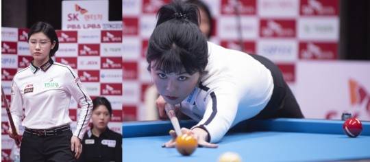 16강전에서 만나는 이미래(왼쪽), 김가영(사진=PBA제공)