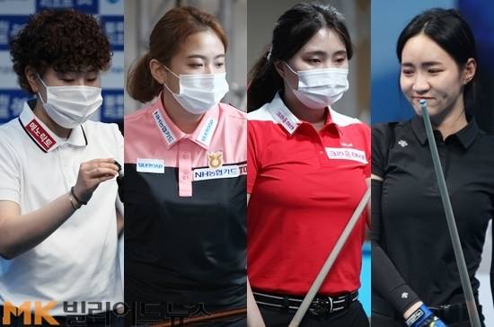 LPBA 8강에 진출한 김세연 김민아 강지은 최혜미.(왼쪽부터)