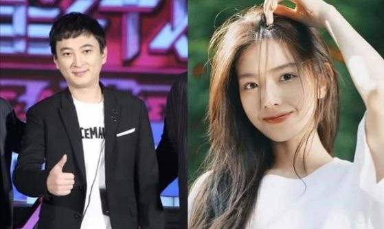 중국 부동산 재벌 완다 그룹 2세인 왕쓰충(왼쪽)과 유명 인터넷 방송 진행자 쑨이닝. [웨이보 캡쳐]
