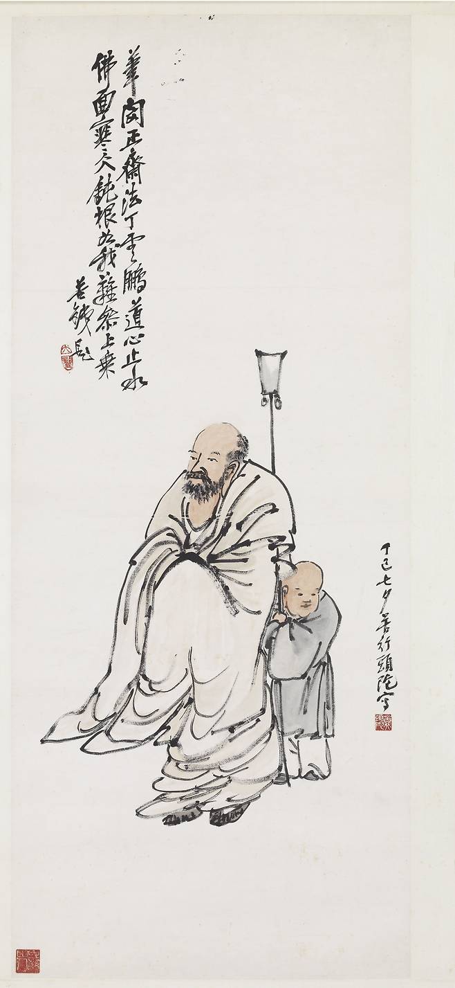'서세옥 컬렉션'에 포함된 중국 화가 오창숴 수묵담채화(124x52cm). /성북구립미술관