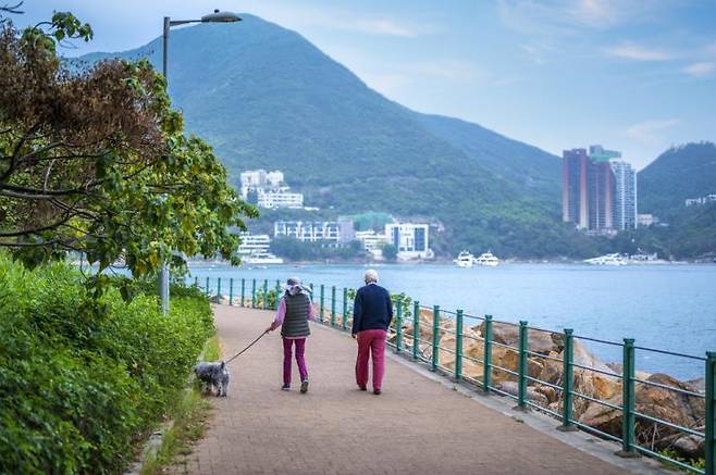 강수정이 즐겨 찾는 산책로 '시뷰 프롬나드'의 정경이 평화롭다.