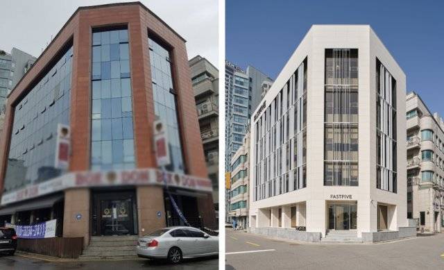 지난해 2월 문을 연 서울 강남구 ‘패스트파이브 삼성4호점’. 공유오피스로 리모델링하기 전후의 모습. 패스트파이브 제공