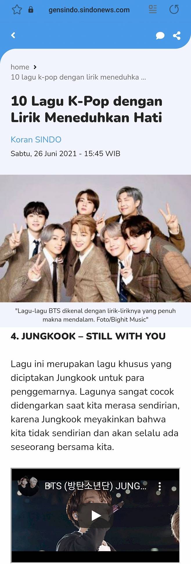 방탄소년단 정국 'Still With You' 비가 오면 듣고 싶은 노래 1위..#StillWithYou1stWin' 월드 실트 1위