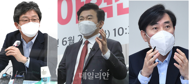국민의힘 내에서 대권 도전을 선언한 (왼쪽부터) 유승민 전 의원, 원희룡 제주도지사, 하태경 의원 ⓒ데일리안