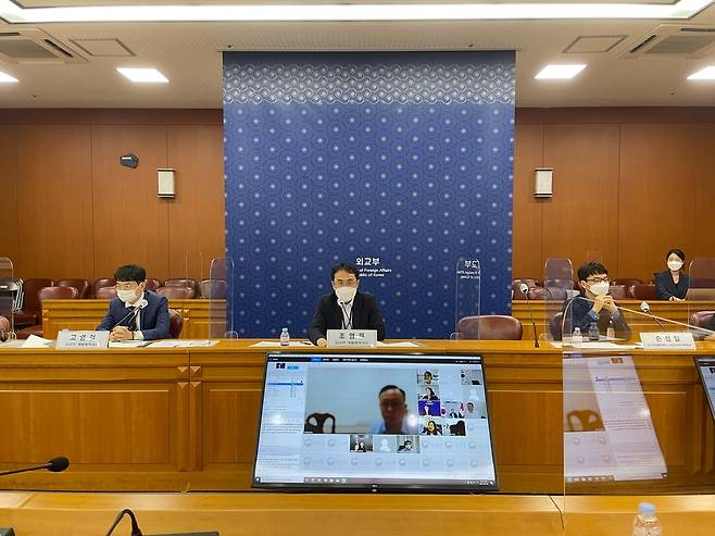 외교부, 신남방·신북방 주재 개발협력담당관 화상회의 (서울=연합뉴스) 신남방·신북방 지역에 주재하는 공적개발원조(ODA) 담당 외교관들이 개발협력 강화 등을 논의했다고 외교부가 3일 밝혔다. 2021.7.3 [외교부 제공]