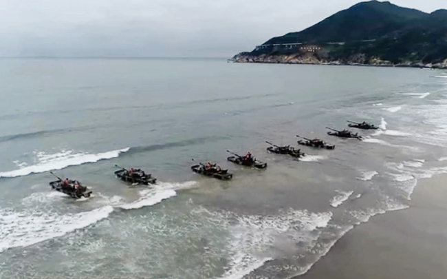 지난해 6월 중국 인민해방군 제73집단군이 대만을 겨냥한 해안상륙 훈련을 실시했다. [중국 CCTV 캡처]
