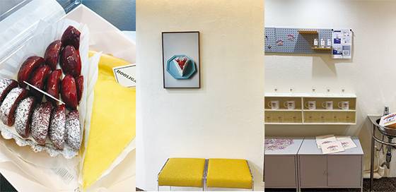 과일타르트와 귀여운 굿즈가 함께 있는 홀리건타르트.