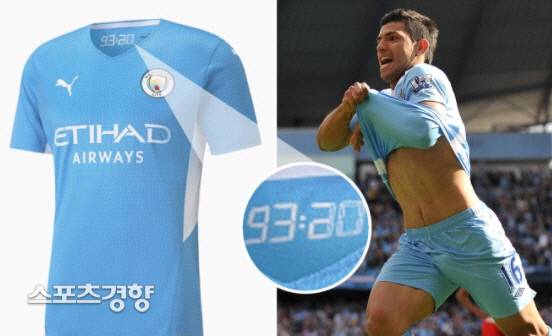 맨시티 새 유니폼과 세르히오 아궤로. ‘더 선’ 캡처