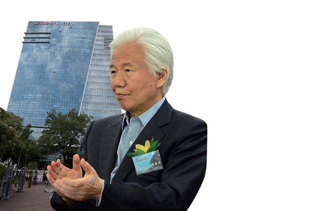 조창걸 한샘 명예회장과 서울 마포구 상암동에 위치한 한샘 본사ⓒ시사저널 이종현·뉴시스