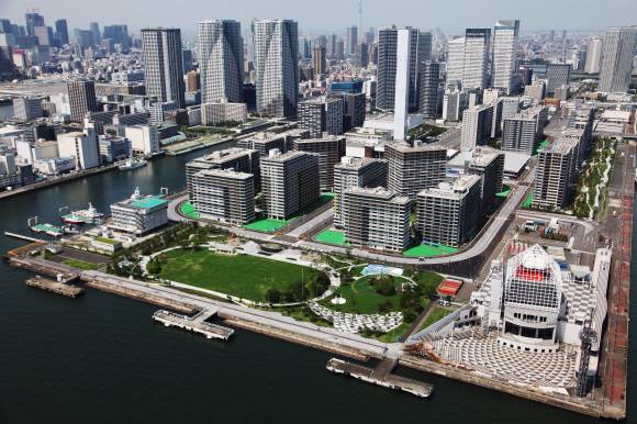 - 도쿄 올림픽을 일주일여 앞두고 헬기 상공에서 바라본 일본 도쿄 도심 전경. 도쿄 하루미 올림픽 선수촌이 보인다.2021.07.15 도쿄=올림픽사진공동취재단