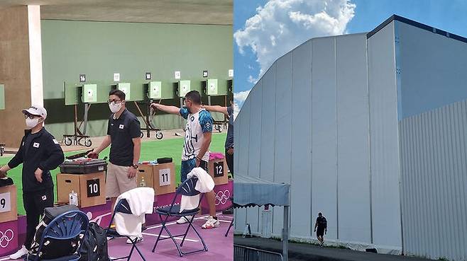 아사카 사격장의 내부와 외부