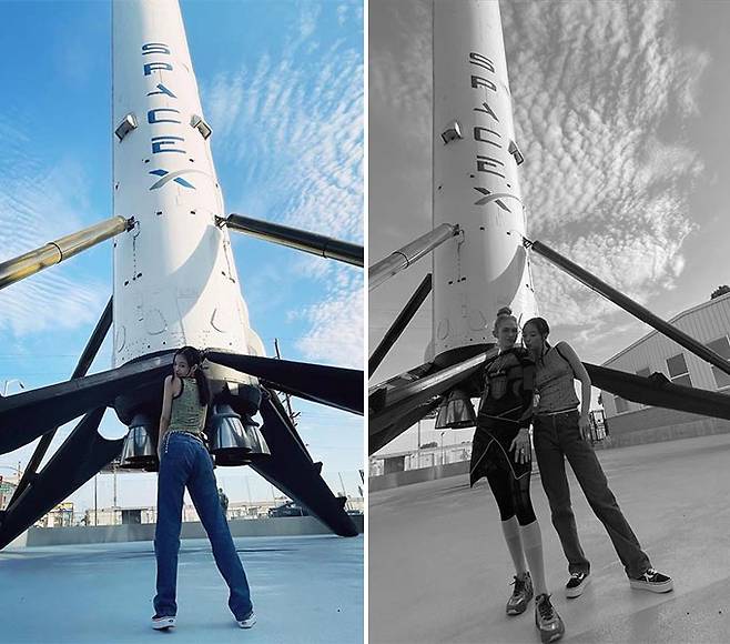 그룹 블랙핑크 제니, 테슬라 최고경영자(CEO) 일론 머스크의 연인인 가수 그라임스/사진=제니 인스타그램