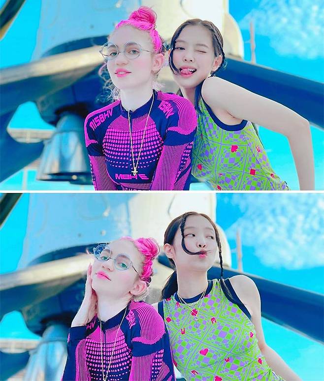 테슬라 최고경영자(CEO) 일론 머스크의 연인인 가수 그라임스(왼쪽)와 그룹 블랙핑크 제니(오른쪽)/사진=그라임스 인스타그램