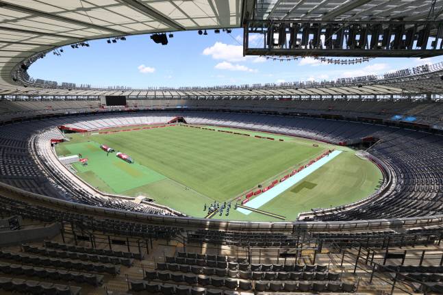 근대5종 경기 등이 열릴 일본 도쿄스타디움의 관중석 모습. 도쿄 | 연합뉴스