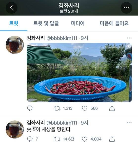 배우 김기천씨가 29일 남긴 트윗. [트위터 캡처]