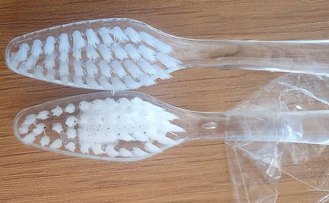 재사용 의혹 칫솔 [독자 제공. 재판매 및 DB 금지]