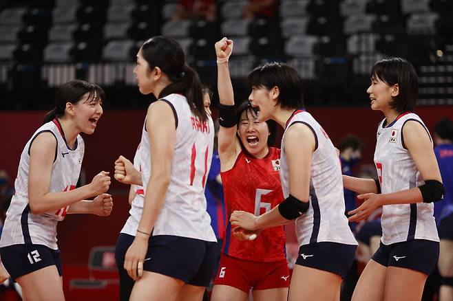 일본 여자배구 선수들. AP연합뉴스