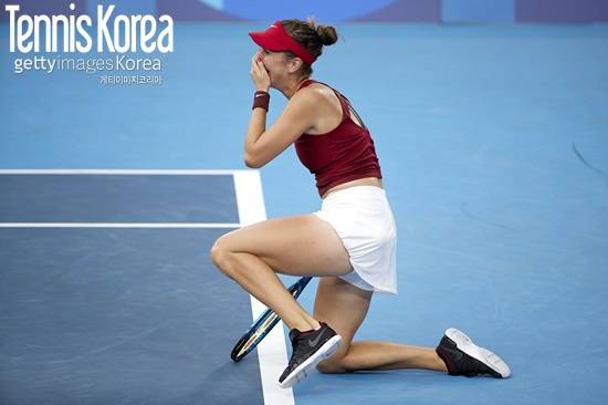 벤치치가 스위스 여자 테니스 사상 첫 금메달을 안겼다(사진= GettyimagesKorea)