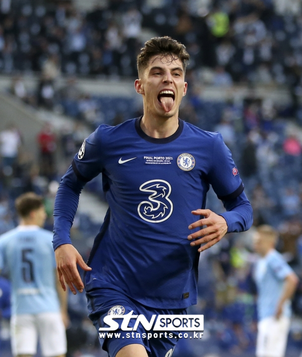 UCL 결승전에서 결승골을 터트린 직후의 카이 하베르츠. 사진|뉴시스/AP