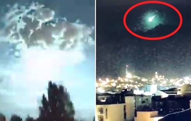 터키 하늘에 별안간 초록색 거대 섬광이 번쩍였다. RT 보도에 따르면 지난달 31일 새벽 초록색 불덩어리가 터키 서부 이즈미르 하늘을 가로질렀다.