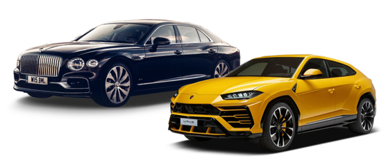 Left: Bentley's Flying Spur V8 Right: Lamborghini's Urus [BENTLEY MOTORS KOREA, AUDI VOLKSWAGEN KOREA]