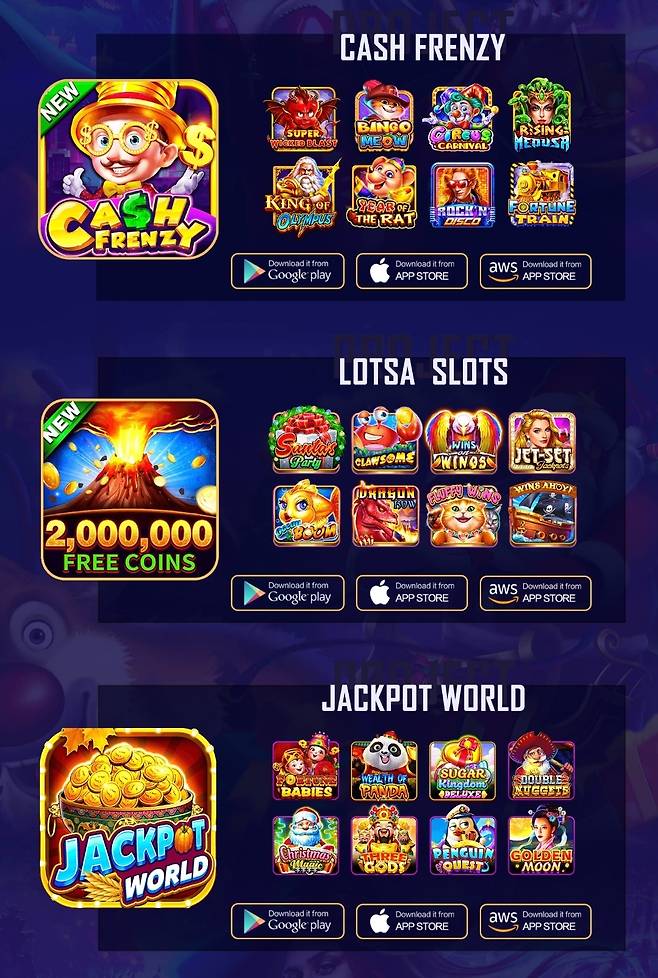 지난 2일 넷마블이 인수한 글로벌 소셜카지노 게임사 '스핀엑스'의 게임들 (스핀엑스 홈페이지 캡처) © 뉴스1