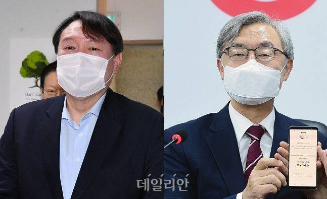 국민의힘 대선주자인 윤석열 전 검찰총장과 최재형 전 감사원장 ⓒ데일리안