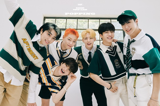 WM Entertainment, a subsidiary company, released a new concept photo group cut and a personal cut of the summer pop-up album POPPING which will be released on August 9th on the ONF official SNS channel on the 6th.The ONF members in the open concept photo are giving off bright and cheerful energy with casual and energetic Sukluk styling.Summer atmosphere such as ball, tube, surfboard, and other accessories and white space added a clear and cool atmosphere to further enhance the fresh atmosphere of Summer album.Especially, the free and personalityful eyes and poses of the members who express the concept in their own way are filled with ONFs unique charm, and attention is focused on the soft concept that will be more ripe with this album.ONF is the first full-length album released in February and the repackaged album released in April. It has won the top of various domestic music sites, achieving its own first sales record, achieving 10 million views of the shortest time music video, and winning the first music broadcast after debut.In addition, it has proved its stronger global influence with the attention of the United States of America economic magazine Forbes and the United States of America famous media TIME.ONF will release the summer pop-up album POPPING through various music sites at 6 pm on the 9th day.