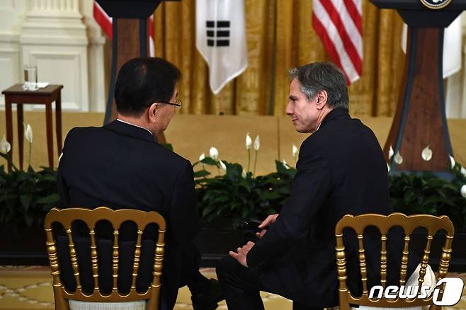 정의용 외교부 장관과 토니 블링컨 미국 국무장관. © AFP=뉴스1