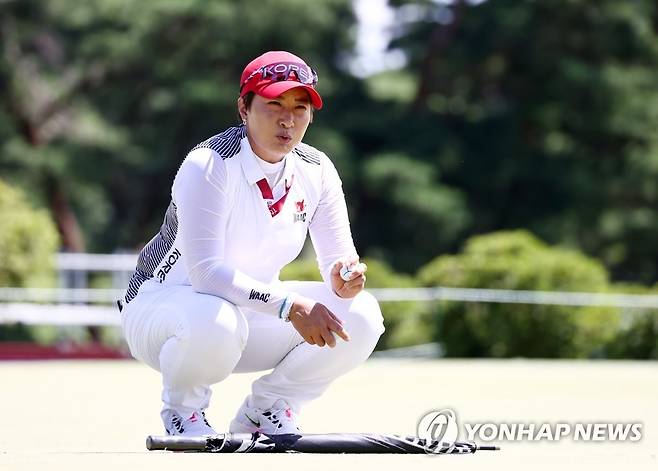 [올림픽] 훈련 지켜보는 박세리 감독 [연합뉴스 자료사진]