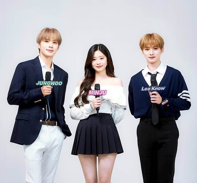 ▲ 왼쪽부터 NCT 정우, 김민주, 스트레이키즈 리노. 제공|MBC '쇼! 음악중심'