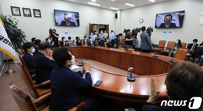 국민의힘 대선 경선준비위원회 첫 회의 2021.7.7/뉴스1 © News1 구윤성 기자