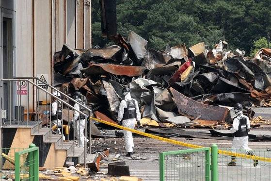 경기 이천시 쿠팡 덕평물류센터 화재 현장. 연합뉴스
