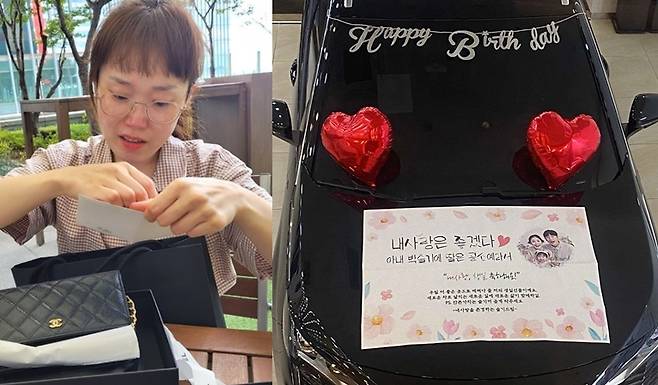 Park Seul-gi posted a picture on his Instagram on the 20th with an article entitled # 0819 # grooms birthday # Our groom has been working on Surprise on my birthday ahead of Haru, but I was preparing for it.The photo released shows The Red Car Gift parked with a plan card reading My love is good, my wife Park Seul-gi and my daughter is a prosecuting.Park Seul-gi explained, It is a gift for Husband, adding that the car that was originally used is small and I got to ride with a sponsorship at the time when I had to change it to an SUV.In addition, Park Seul-gis Husband, who was released in the video, said to the surprise Gift, Why are you doing this? Do not play.The appearance of the couple thinking about each other brought out the smile of the viewers.Park Seul-gi said, If the situation gets better later and the family is better, then consider it as the car that my love wants.The residual value is mine, so do not forget to stay long and ride nicely until then? Park Seul-gi thanked Husband for receiving a luxury bag for his birthday Gift. Park Seul-gi said, Its been a difficult deal for ten days.I was more tearful that you had such a hard time. Meanwhile, Park Seul-gi married a one-year-old official in 2016 and gave birth to her daughter, Soye Yang, in January last year.#0819 #Friendly BirthdayIt is true that our groom has worked on Surprise on my birthday ahead of Haru, but I was preparing it to be easy.(The old car was small, so I got to know it when I was running a test drive with sponsorship at the time of changing it to an SUV, so I bought it with a discount. # My money)I thought there was no car to follow this with the caustic rain, so I decided that there was another car in the grooms mind.If things get better and family gets better, then consider it as the car my love wants. The residual value is mine.Happy Birthday, like Gift, not GiftPhoto: Park Seul-gi Instagram