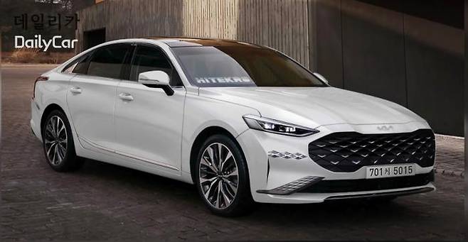 기아, K8 부분도색 예상도(출처: 하이테크로 [Hitekro] 유튜브)