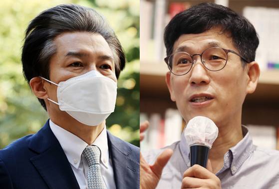 조국 전 법무부장관(왼쪽)과 진중권 전 동양대 교수. 연합뉴스·뉴스1