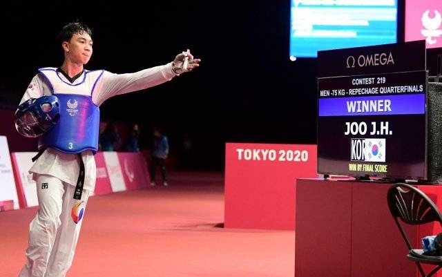 2020 도쿄 패럴림픽 태권도 남자 79kg급 동메달리스트 주정훈. 지바=패럴림픽사진공동취재단