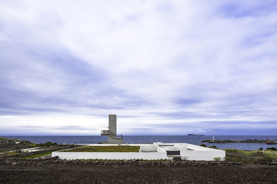 ″Island House″ by Choi is part of the ″House Proposals″ section. The island pictured is Gapa, near Jeju. [ONE O ONE ARCHITECTS]