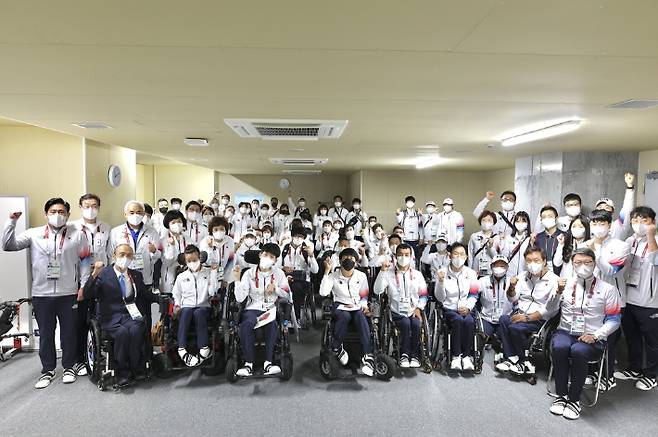 도쿄패럴림픽을 무사히 마친 한국 선수단. 대한장애인체육회