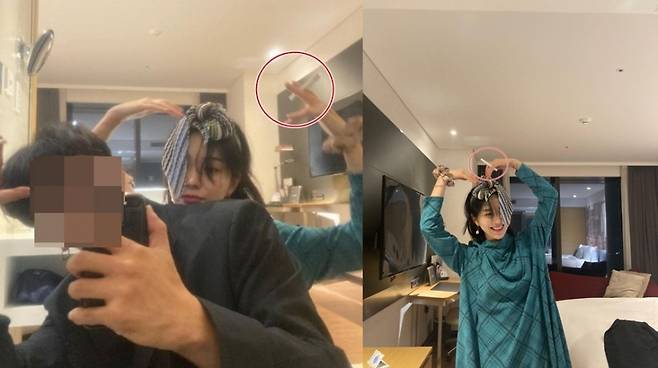 ▲ 권민아가 삭제한 사진(왼쪽), 다시 올린 사진. 출처ㅣ권민아 SNS