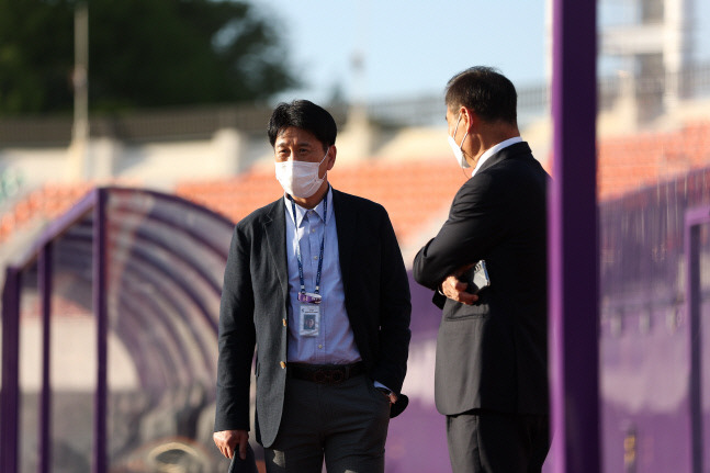 안양종합운동장을 방문한 박태하 위원장. 제공 | 프로축구연맹