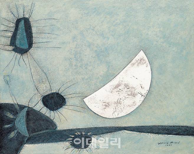 김영배 ‘자연과 인공 87-1’(1987), 캔버스에 오일, 112×140㎝(사진=일우스페이스)