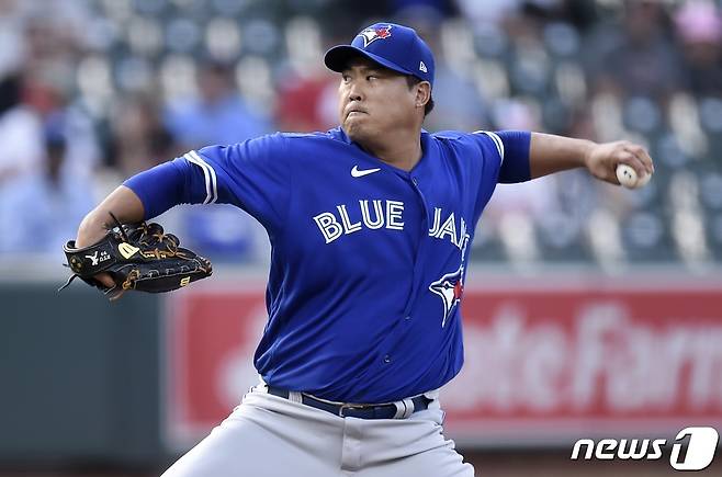 토론토 블루제이스 류현진이 볼티모어를 상대로 최악투를 했다.© AFP=뉴스1